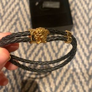 Versace Black and Gold Medusa Bracelet
